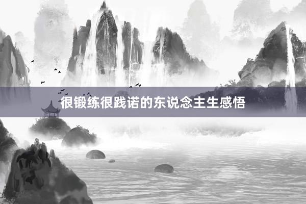 很锻练很践诺的东说念主生感悟